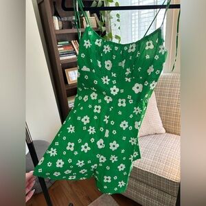 NWT Princess Polly Green Floral Tie Strap Romper Size 4 Cotton